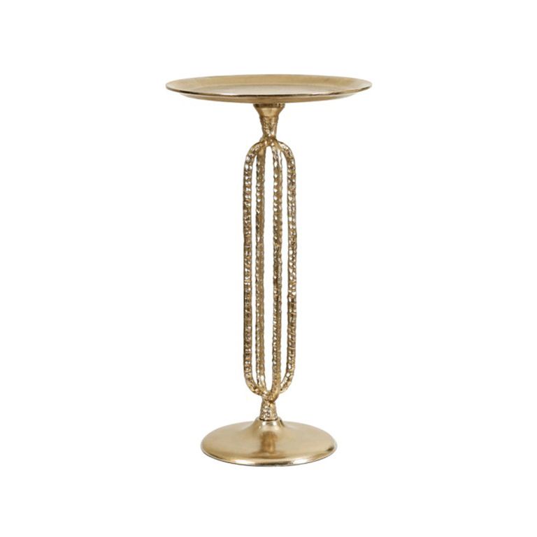 Side Table - Round - Textured Gold Metal