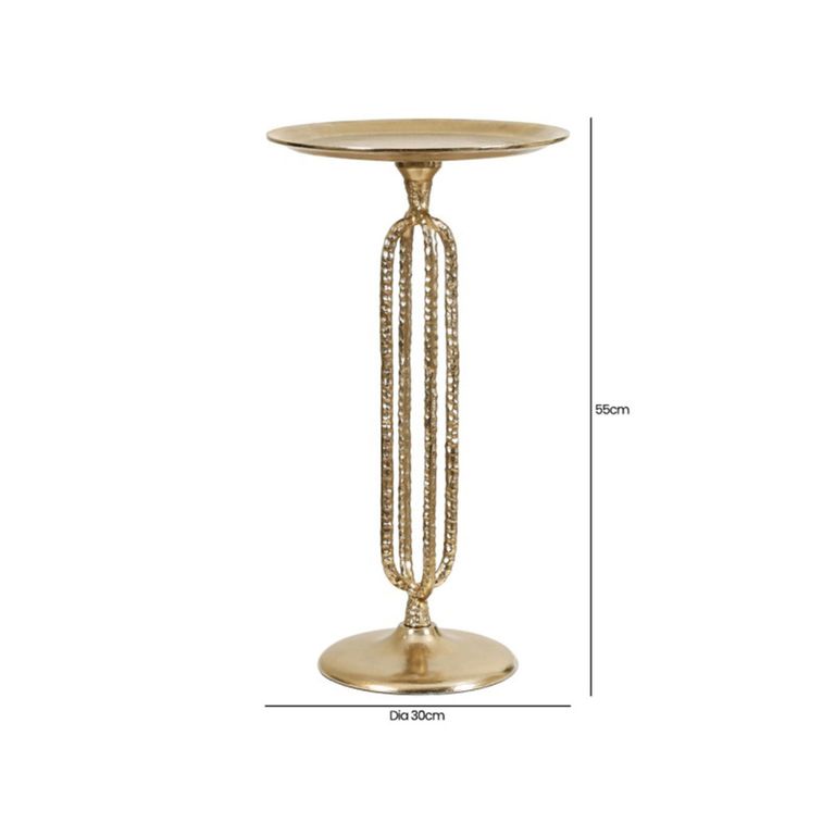 Side Table - Round - Textured Gold Metal