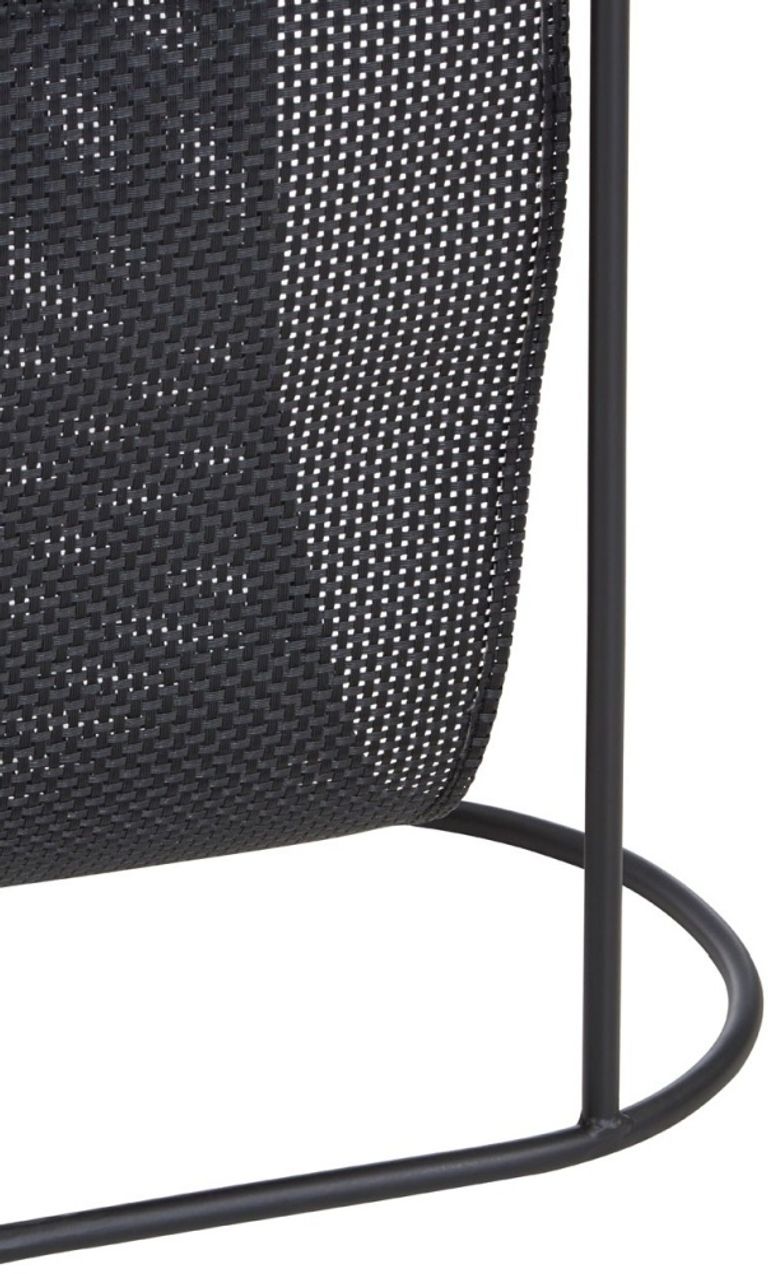 Trento Side Table - Glass Mesh with Black Metal Base