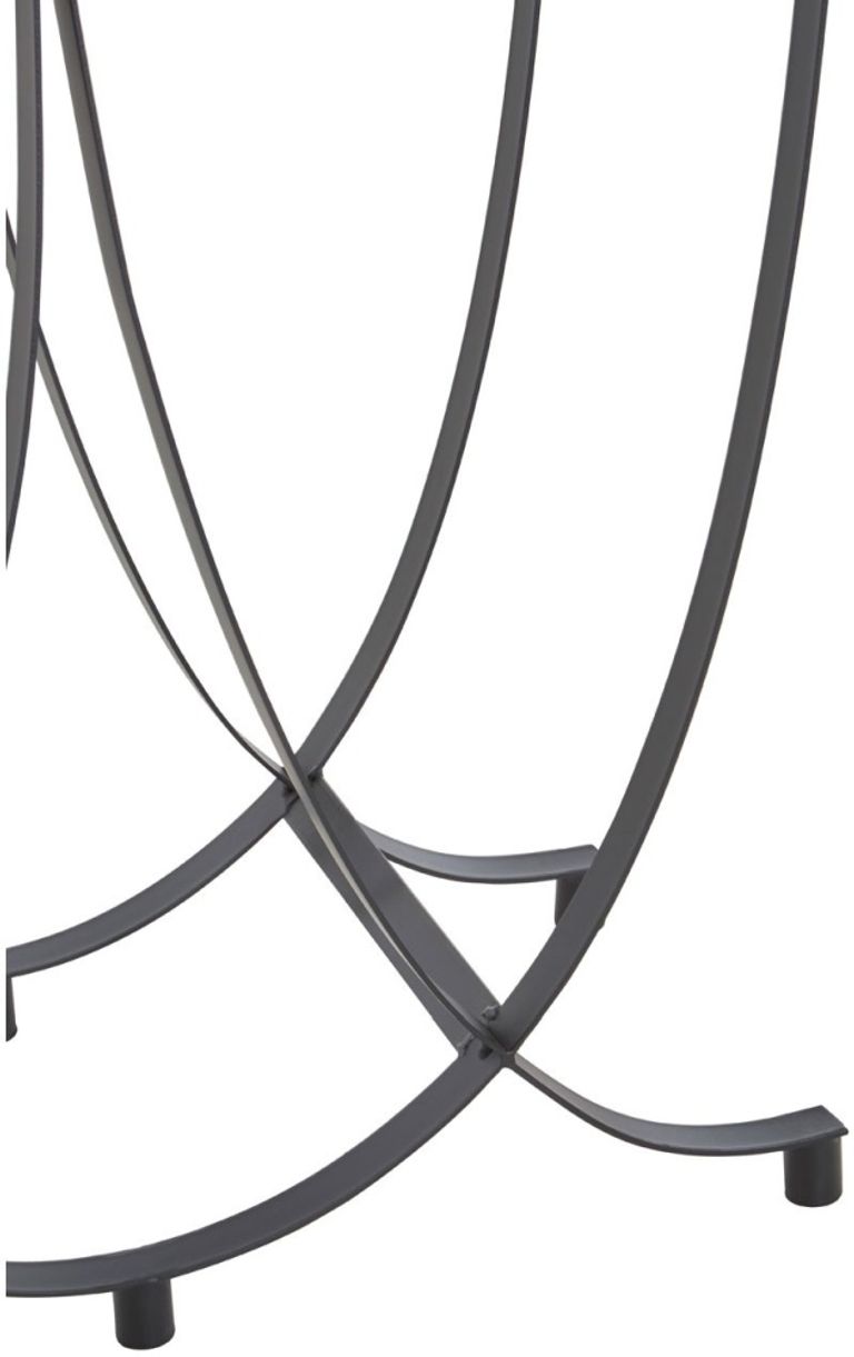 Trento Side Table - Glass with Black Metal Base