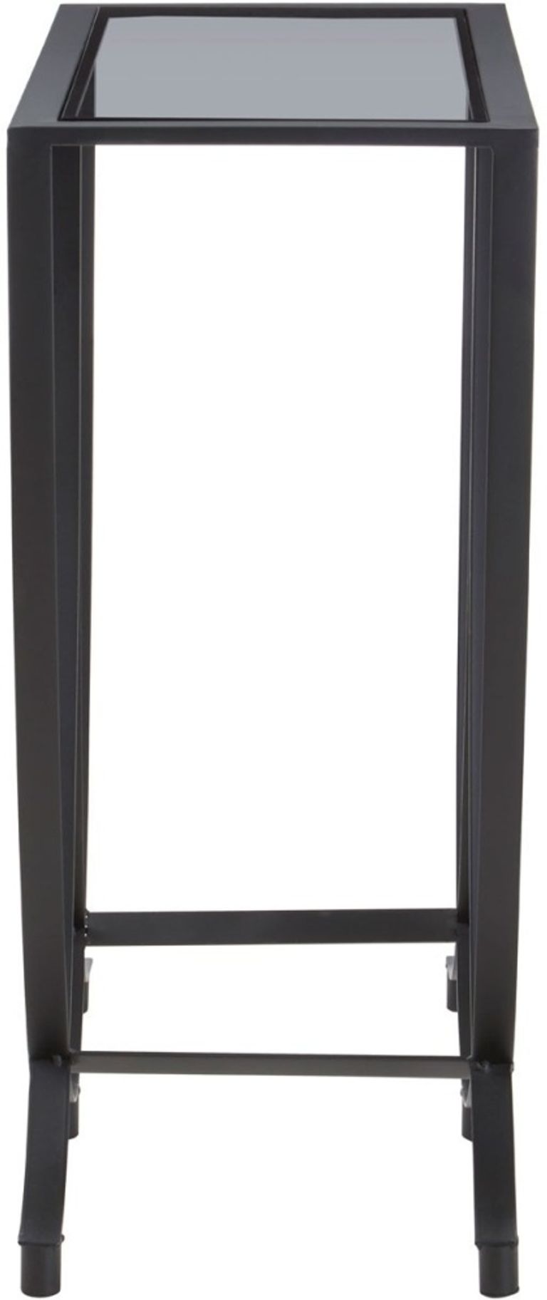 Trento Side Table - Glass with Black Metal Base