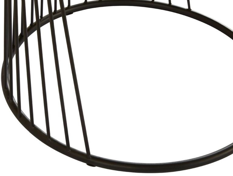 Trento Side Tables - Set of 2 - Glass Round with Black Metal Base