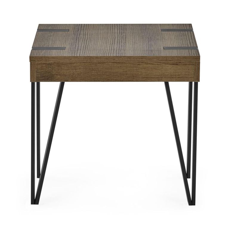 Troy Rustic Wood Effect Square Side Table