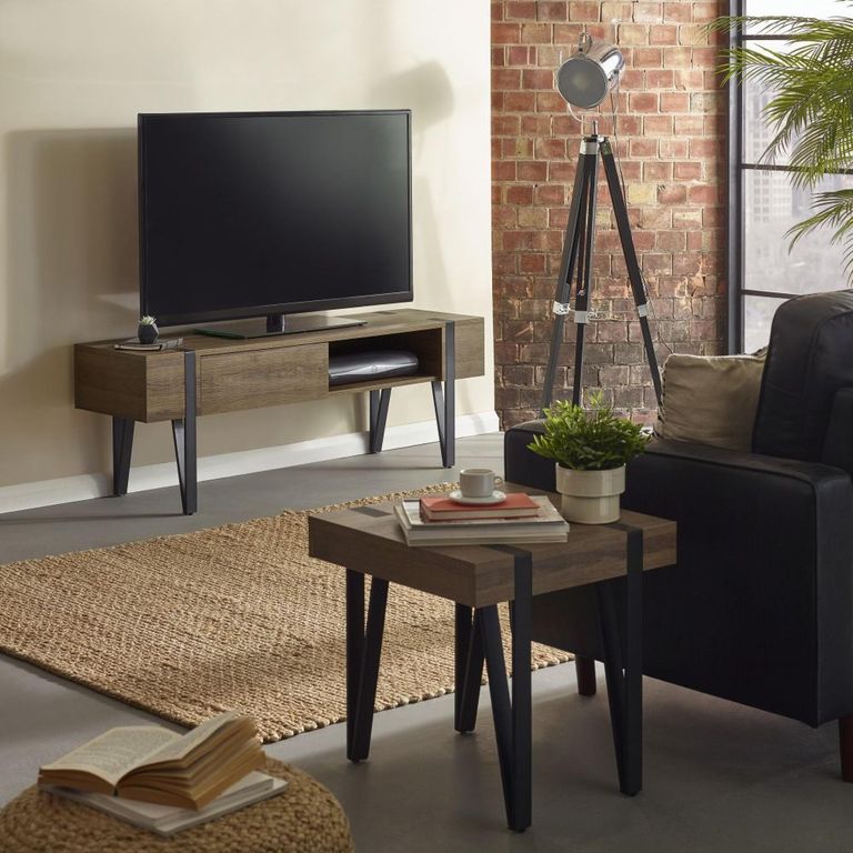 Troy Rustic Wood Effect Square Side Table