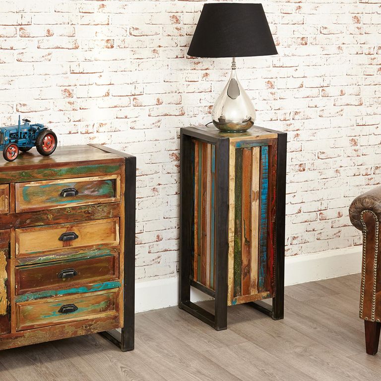 Urban Chic Reclaimed Tall Lamp Table