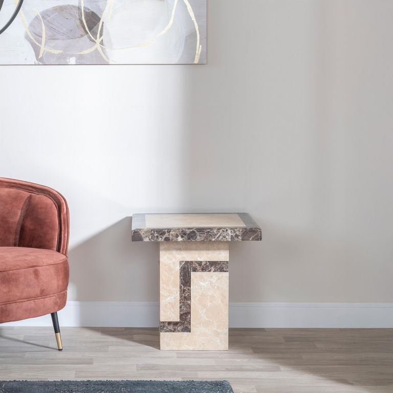 Venice Cream Marble Square Side Table