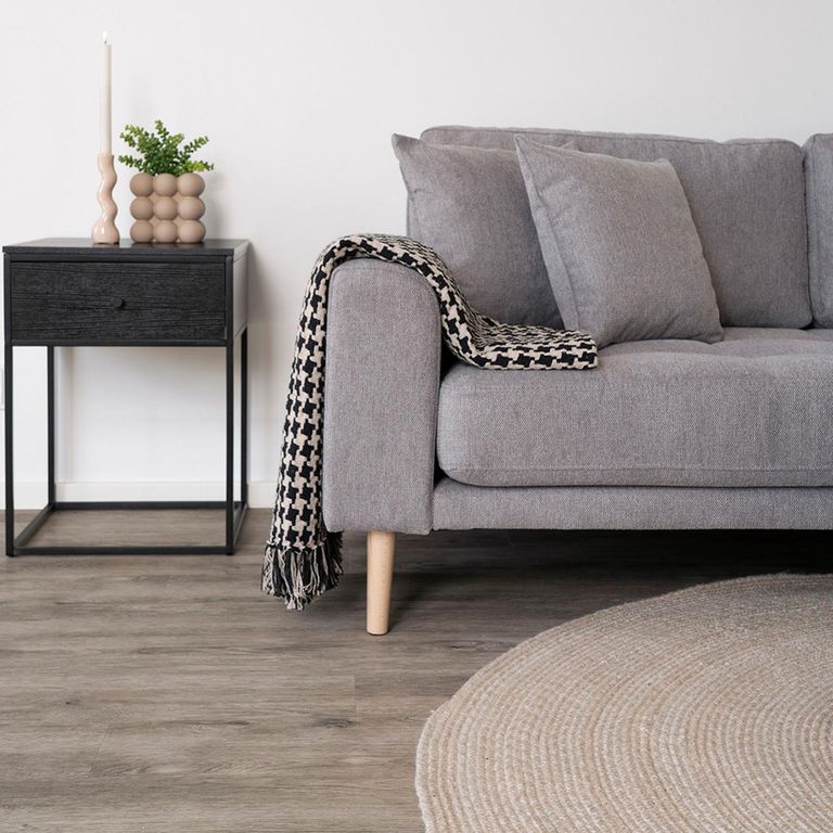 Vita 1 Drawer Side Table - Black Melamine