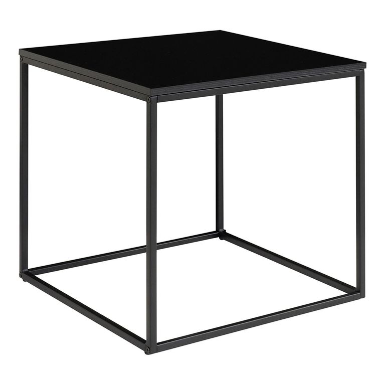 Vita Square Side Table - Black Melamine