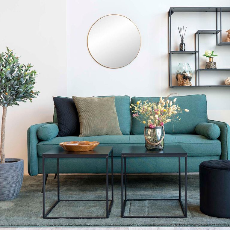 Vita Square Side Table - Black Melamine