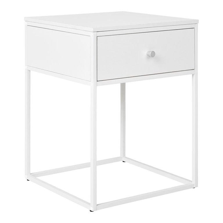 Vita 1 Drawer Side Table - White Melamine
