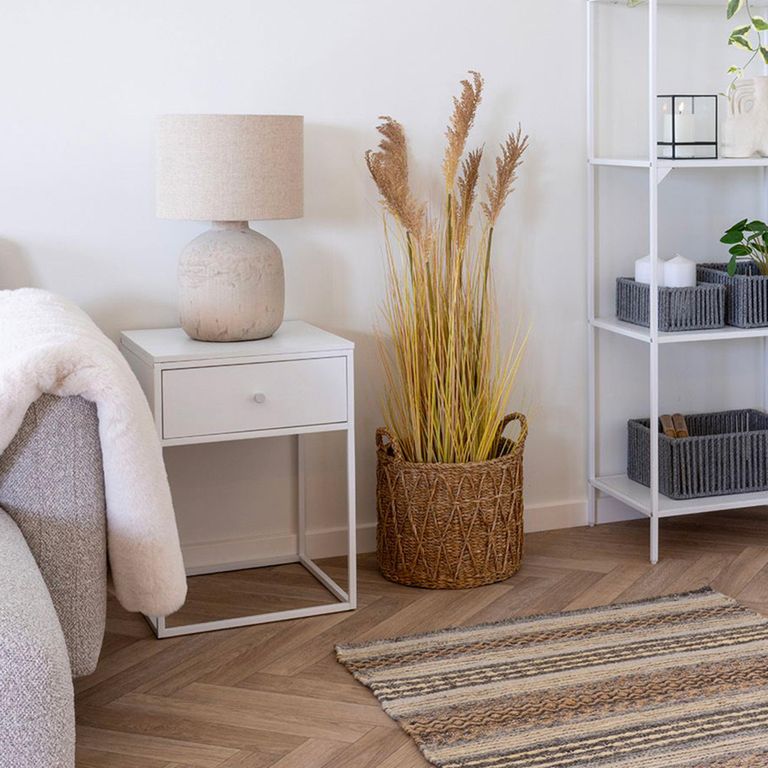 Vita 1 Drawer Side Table - White Melamine