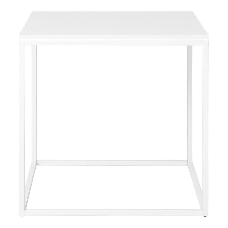 Vita Square Side Table - White Melamine