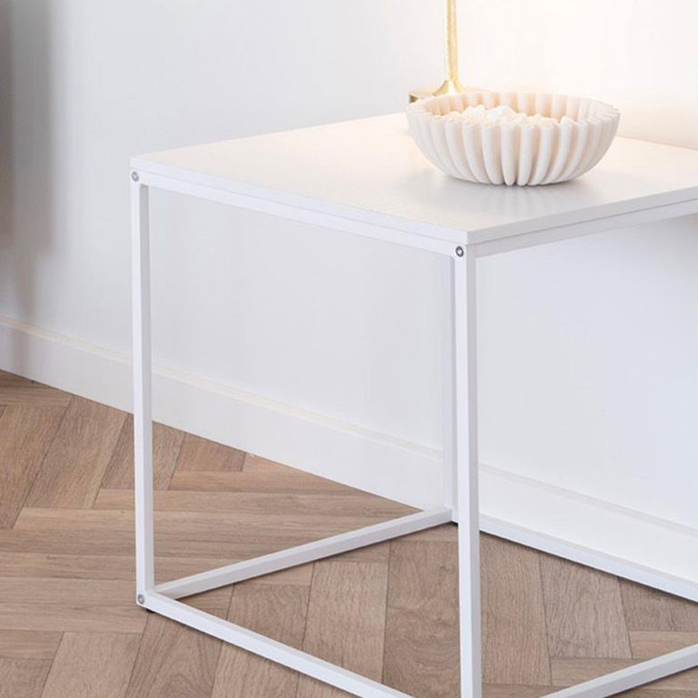 Vita Square Side Table - White Melamine