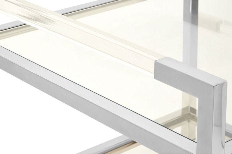Vogue End Table - Square - Glass and Chrome