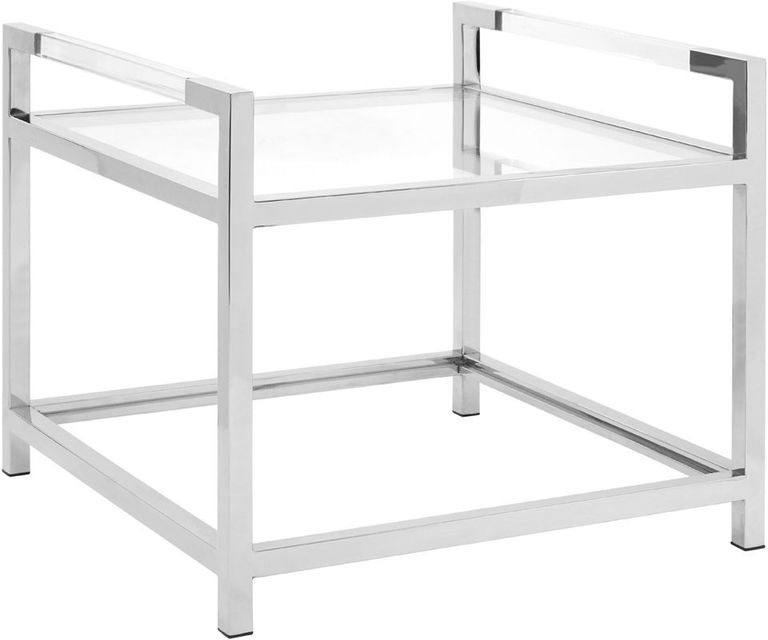 Vogue End Table - Square - Glass and Chrome