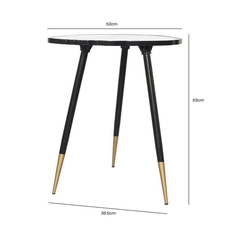 End Table - White and Grey Glass