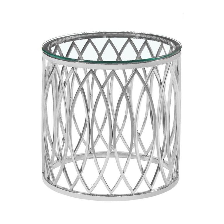 Willow End Table - Round - Glass and Chrome