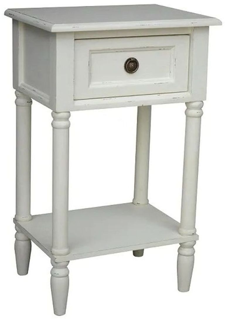 Yaurel French Off White 1 Drawer Side Table