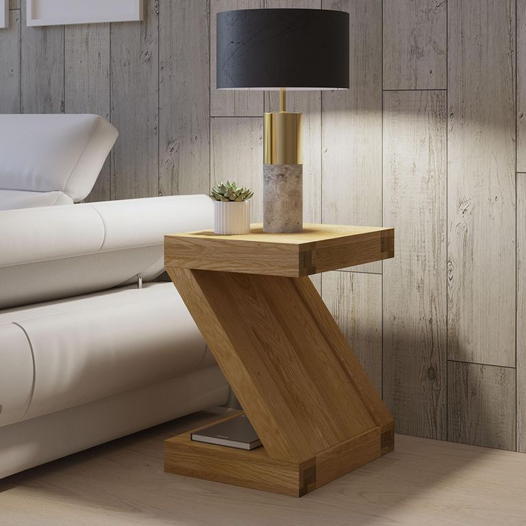 Z Designer Lamp Table - Oak