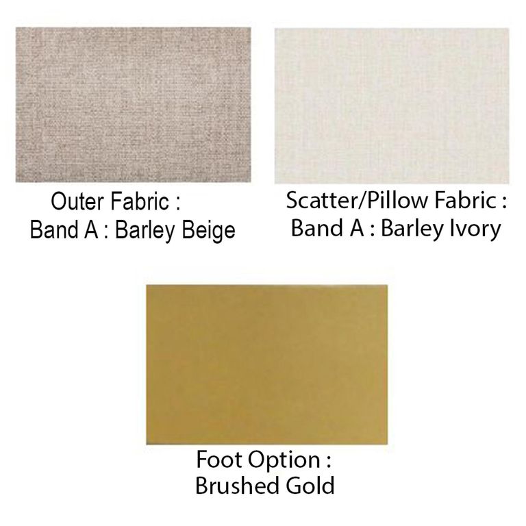 Clearance - Buoyant Axel Barley Beige Fabric Corner Sofa - LCC+RH2 - FSS16502