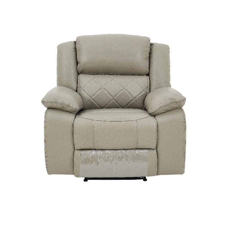 Bentley Grey Leather Recliner Armchair