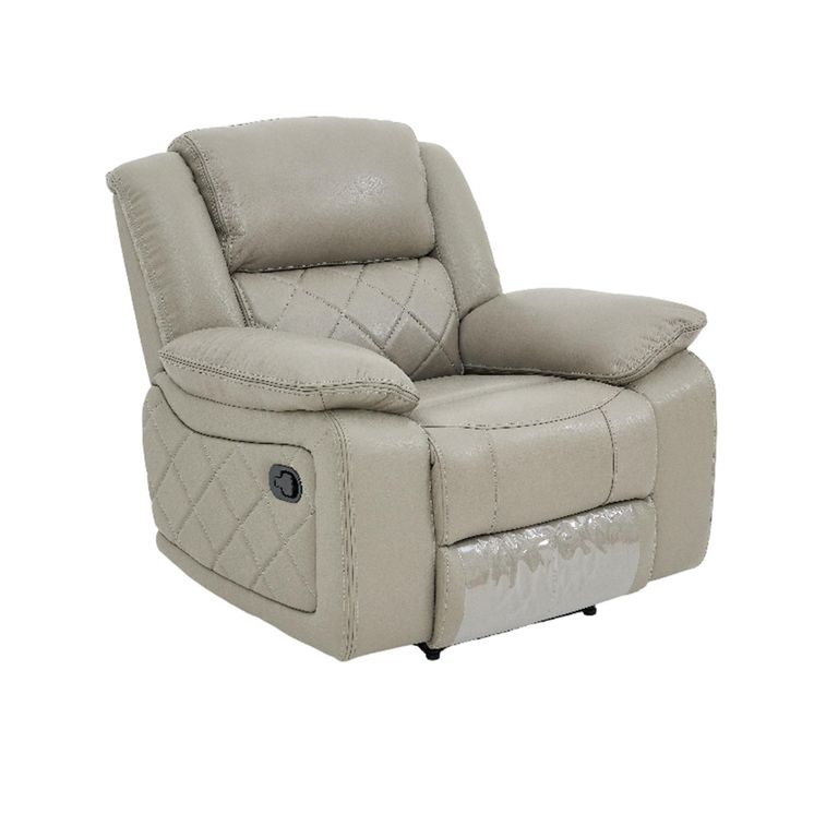 Bentley Grey Leather Recliner Armchair