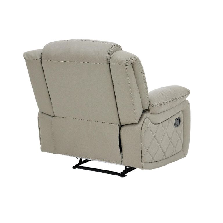 Bentley Grey Leather Recliner Armchair