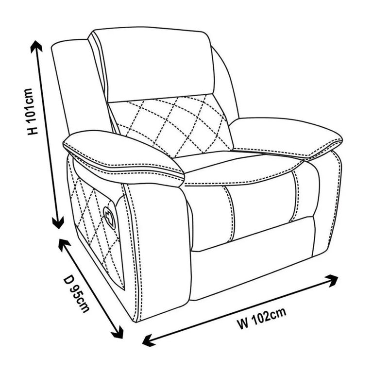 Bentley Grey Leather Recliner Armchair
