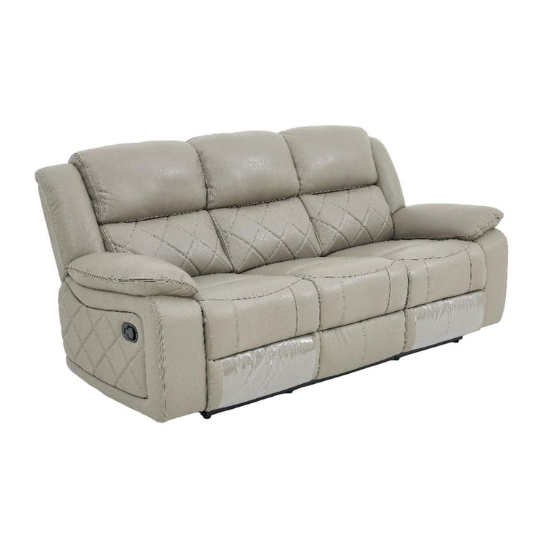 Bentley Grey Leather 3 Seater Recliner Sofa