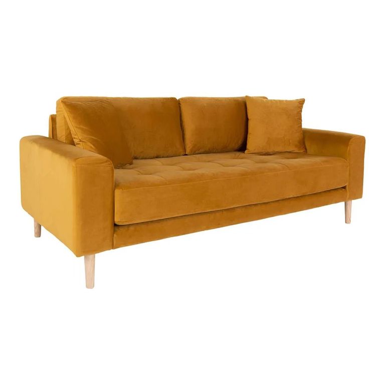 Lido Sofa - 2.5 Seater - Mustard - Fabric