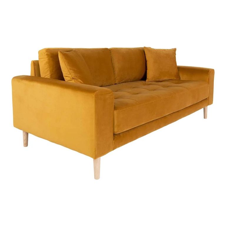 Lido Sofa - 2.5 Seater - Mustard - Fabric