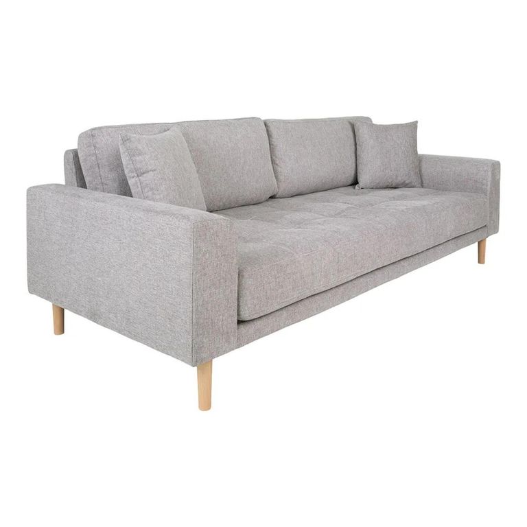 Lido Sofa - 3 Seater - Light Grey - Fabric