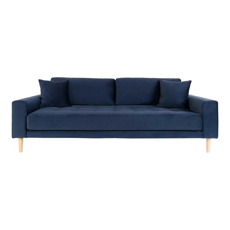 Lido Sofa - 3 Seater - Blue - Velvet Fabric