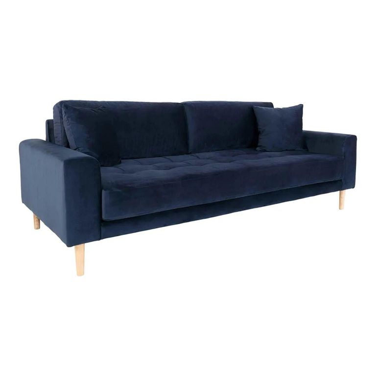 Lido Sofa - 3 Seater - Blue - Velvet Fabric