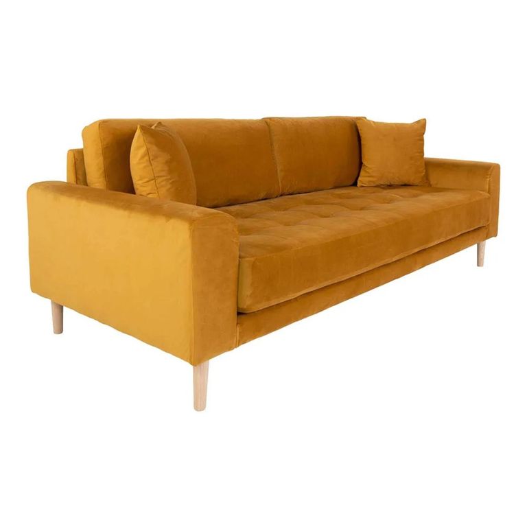 Lido Sofa - 3 Seater - Mustard - Fabric