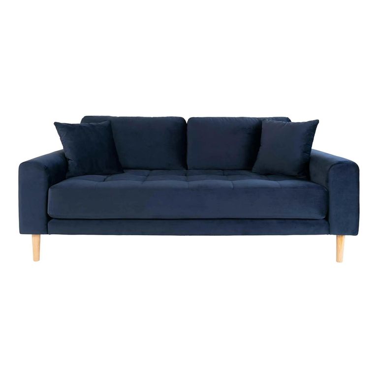 Lido Sofa - 2.5 Seater - Blue - Velvet Fabric