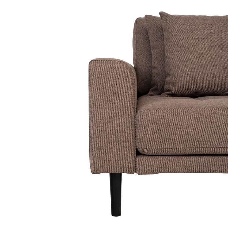 Lido Lounge Sofa - Brown - Fabric - Black Legs - RHF