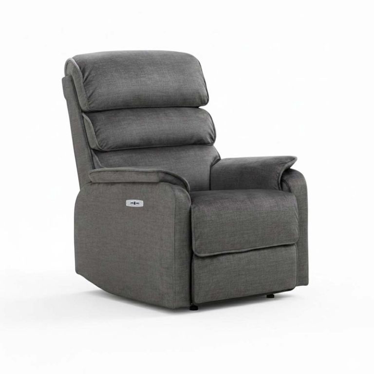 Savoy Electric Recliner Sofa Suite - 3+1+1 - Grey Fabric