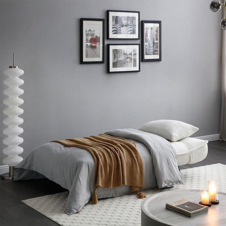 Regis Cream Fabric Click Clack Sofa Bed - 3 Seater