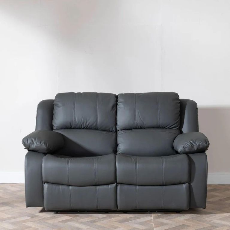 London Electric Recliner Sofa - 2 Seater - Grey Leather