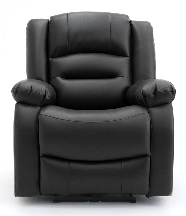 Alva Electric Recliner Armchair - Black Faux Leather