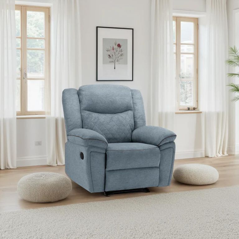 Myra Manual Recliner Armchair - Grey Fabric