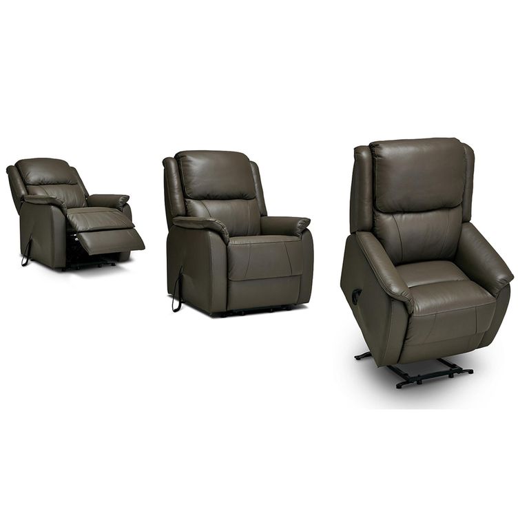 Palermo Lift and Rise Power Recliner Armchair - Grey Leather