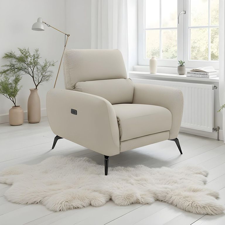 Sorrento Electric Recliner Armchair - Beige Fabric