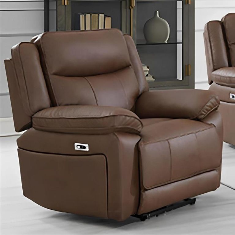 Torino Manual Recliner Armchair - Chestnut Faux Leather