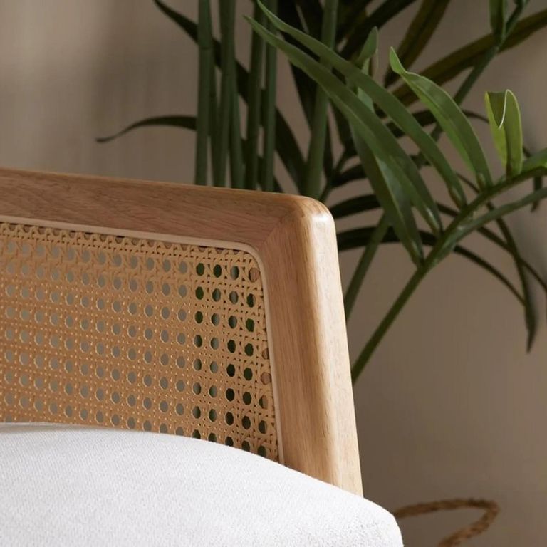 Ida 2 Seater Sofa - Cream Fabric and Rattan