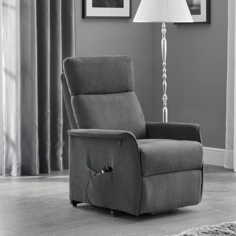 Helena Grey Fabric Recliner Armchair
