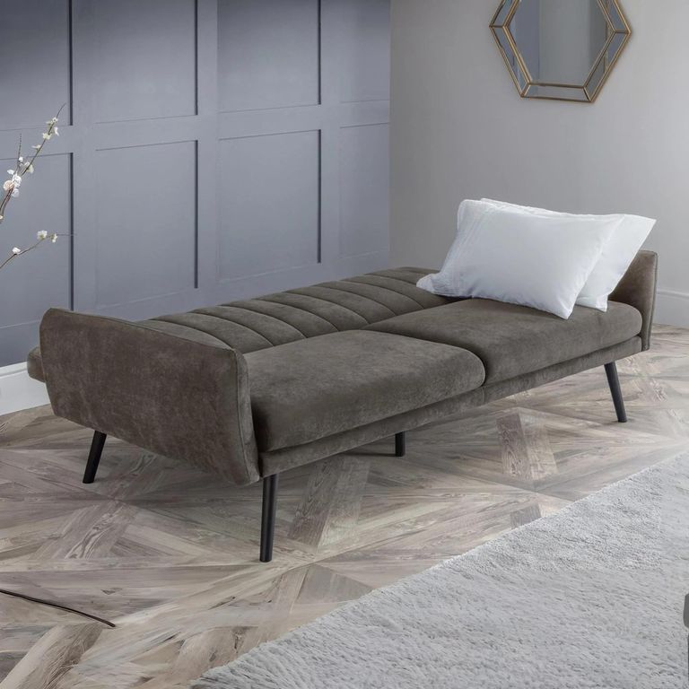 Afina Grey Velvet Fabric Sofa Bed