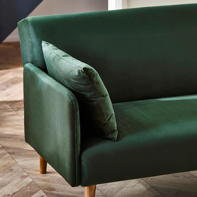 Andi Green Fabric Sofa Bed - 2 Seater - Click Clack