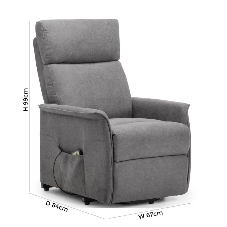 Helena Grey Fabric Recliner Armchair